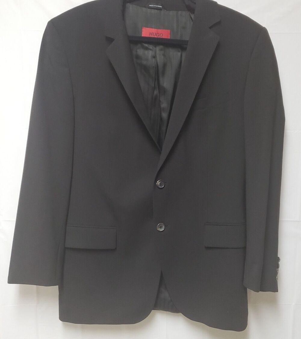 Hugo Men’s Red Label Wool Blend Suit Blazer Black Sz M NWOT Modern Preppy